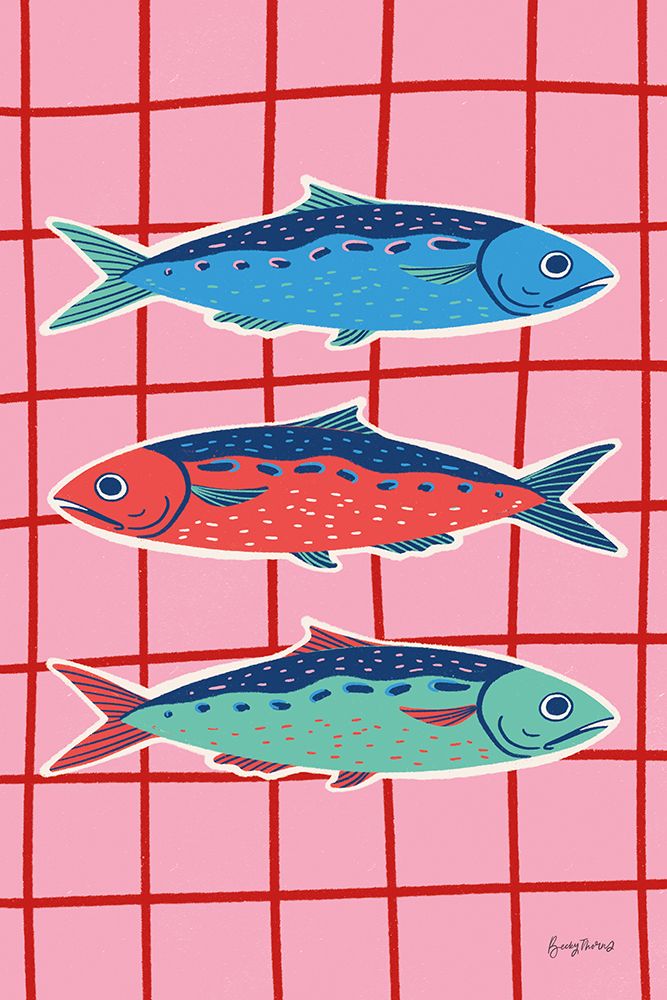 Fun Sardines III art print by Becky Thorns for $57.95 CAD