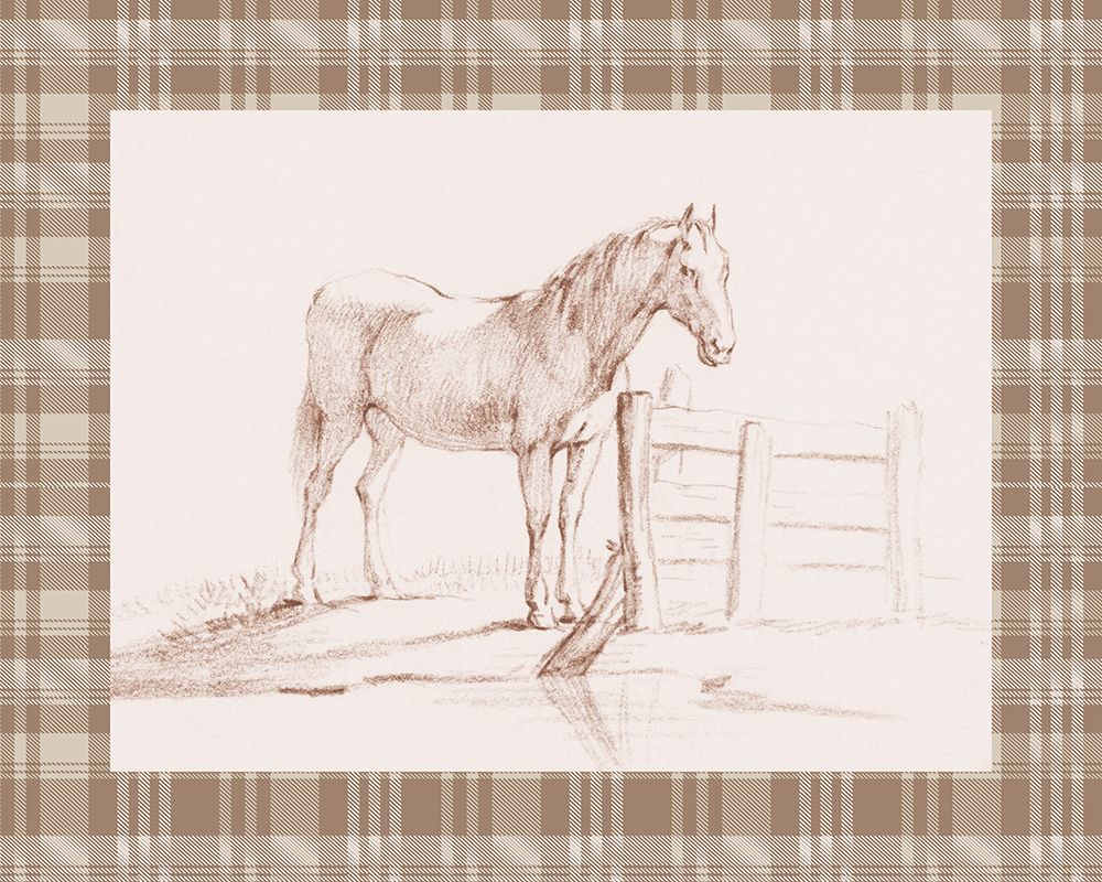 Standing Horse at a Fence v2 art print by Public Domain for $57.95 CAD