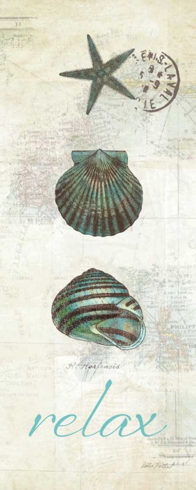 Touch of Blue Shells I art print by Katie Pertiet for $57.95 CAD