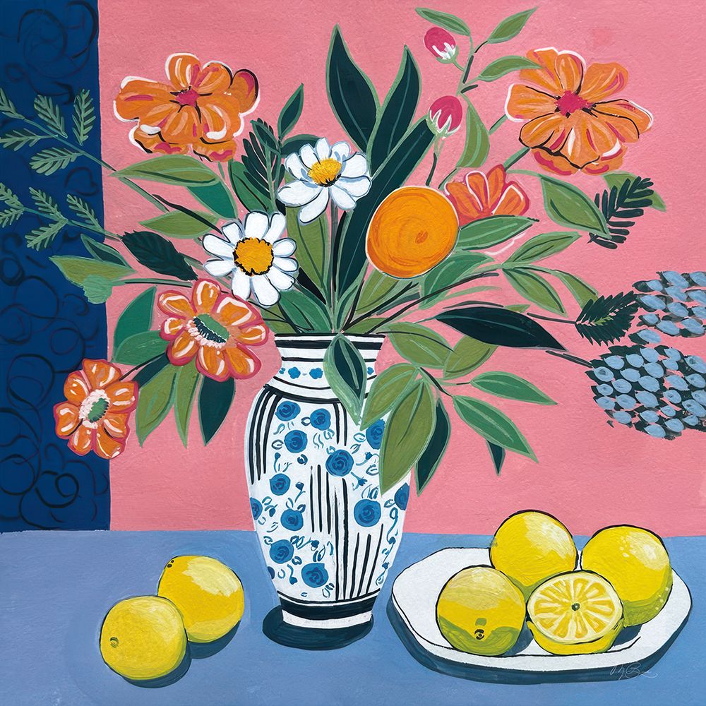 Flower Still Life With Lemons art print by Morgan Birch for $57.95 CAD