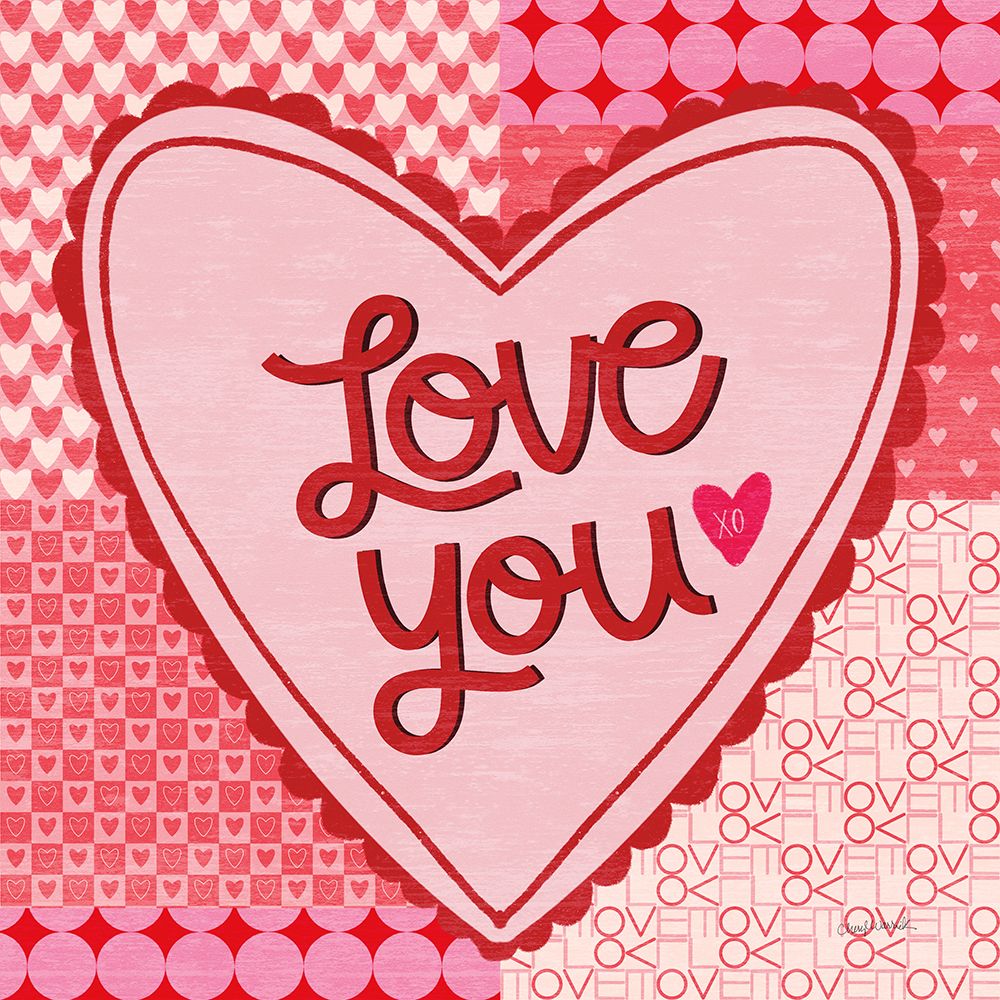 Love You Valentine art print by Cheryl Warrick for $57.95 CAD