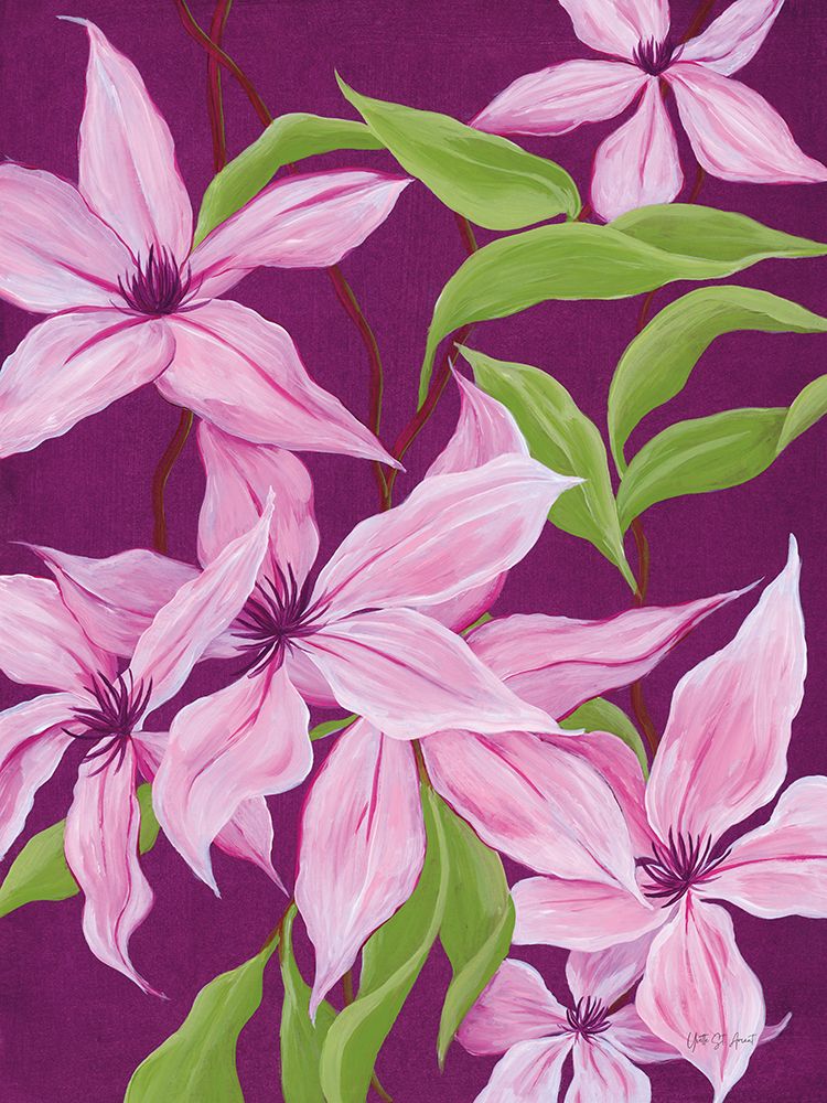 Climbing Clematis art print by Yvette St. Amant for $57.95 CAD