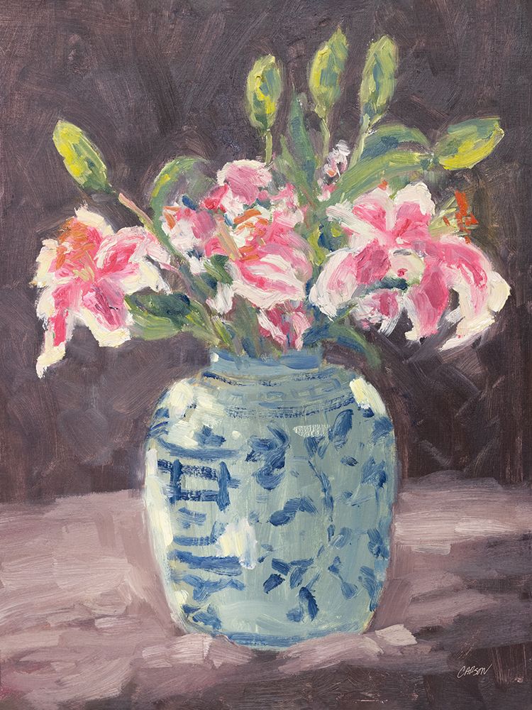 Lilies in Chinoiserie Pot art print by Carson Overstreet for $57.95 CAD