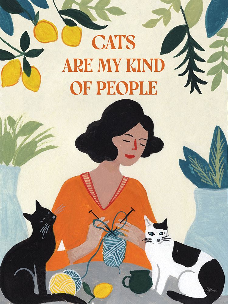 Knitting With Cats Quote art print by Morgan Birch for $57.95 CAD