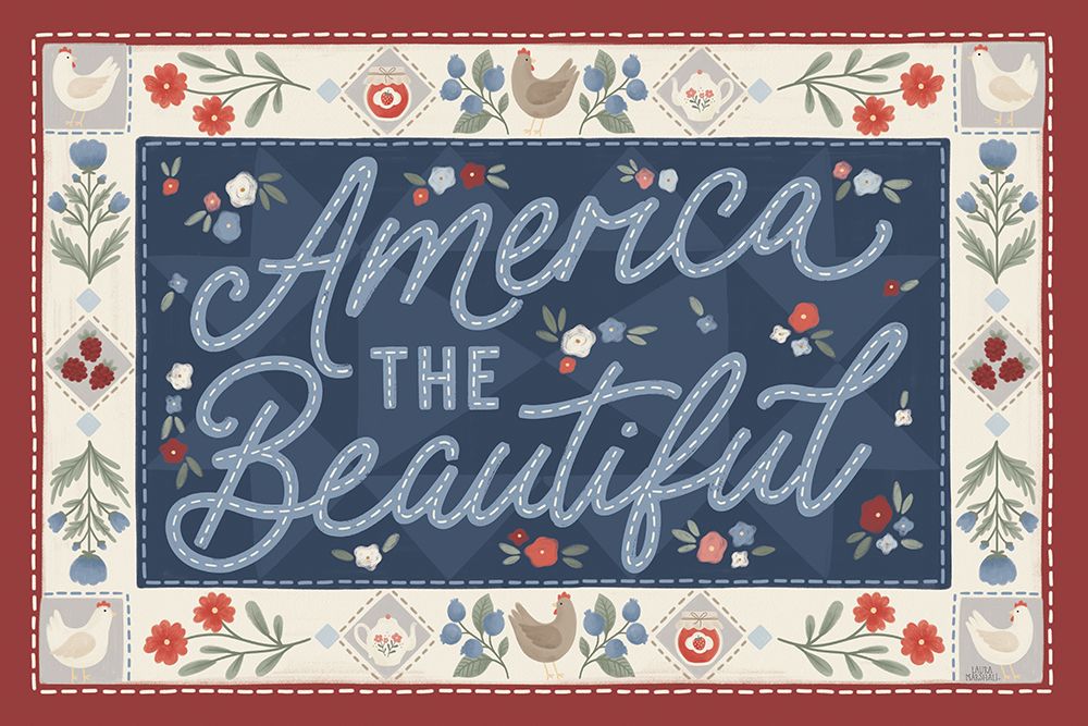 Homespun Americana I v2 art print by Laura Marshall for $57.95 CAD