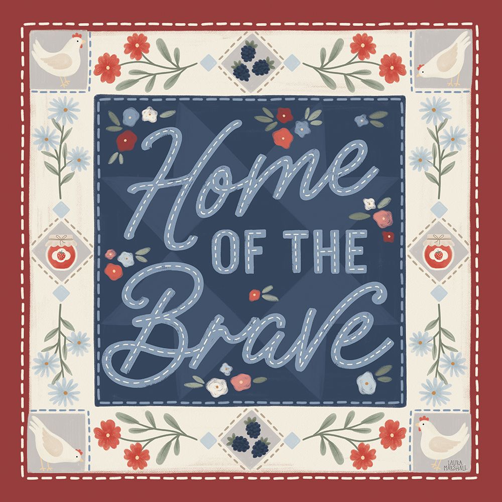 Homespun Americana III v2 art print by Laura Marshall for $57.95 CAD