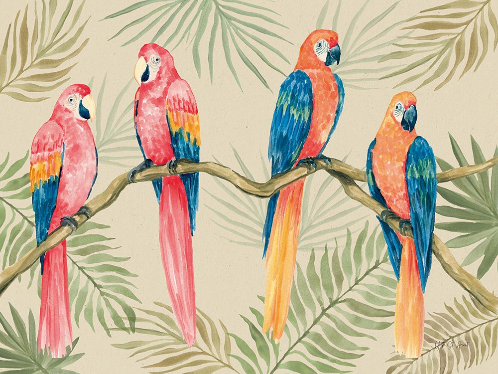 Parrots in the Tropics I art print by Yvette St. Amant for $57.95 CAD
