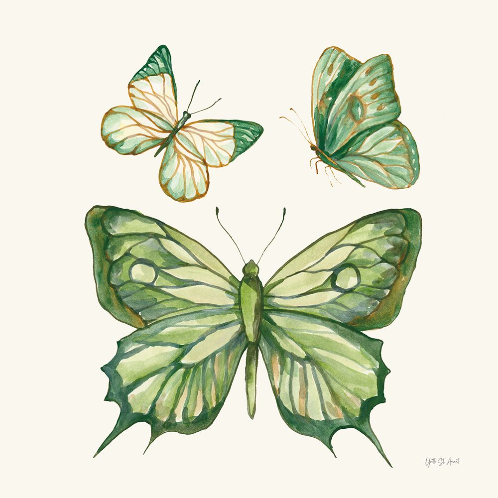 Jade Butterflies I art print by Yvette St. Amant for $57.95 CAD