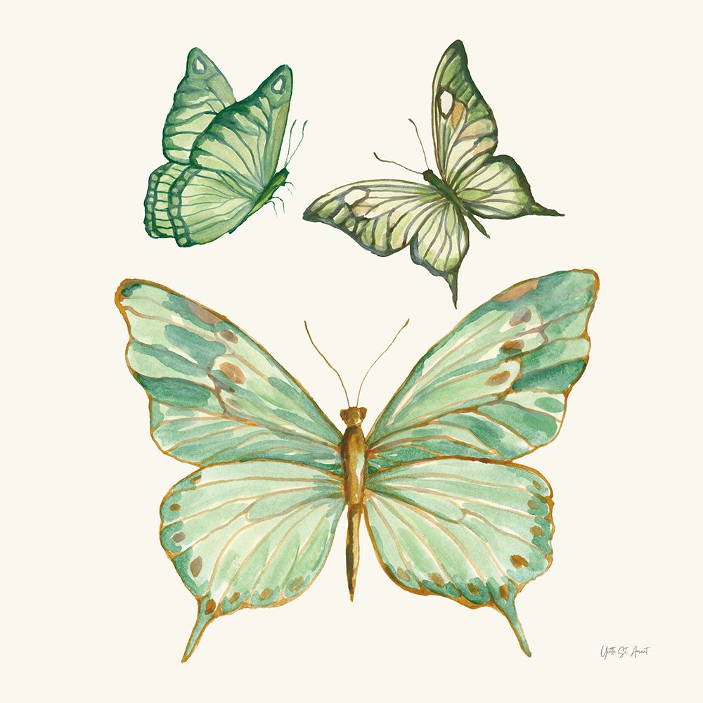 Jade Butterflies II art print by Yvette St. Amant for $57.95 CAD