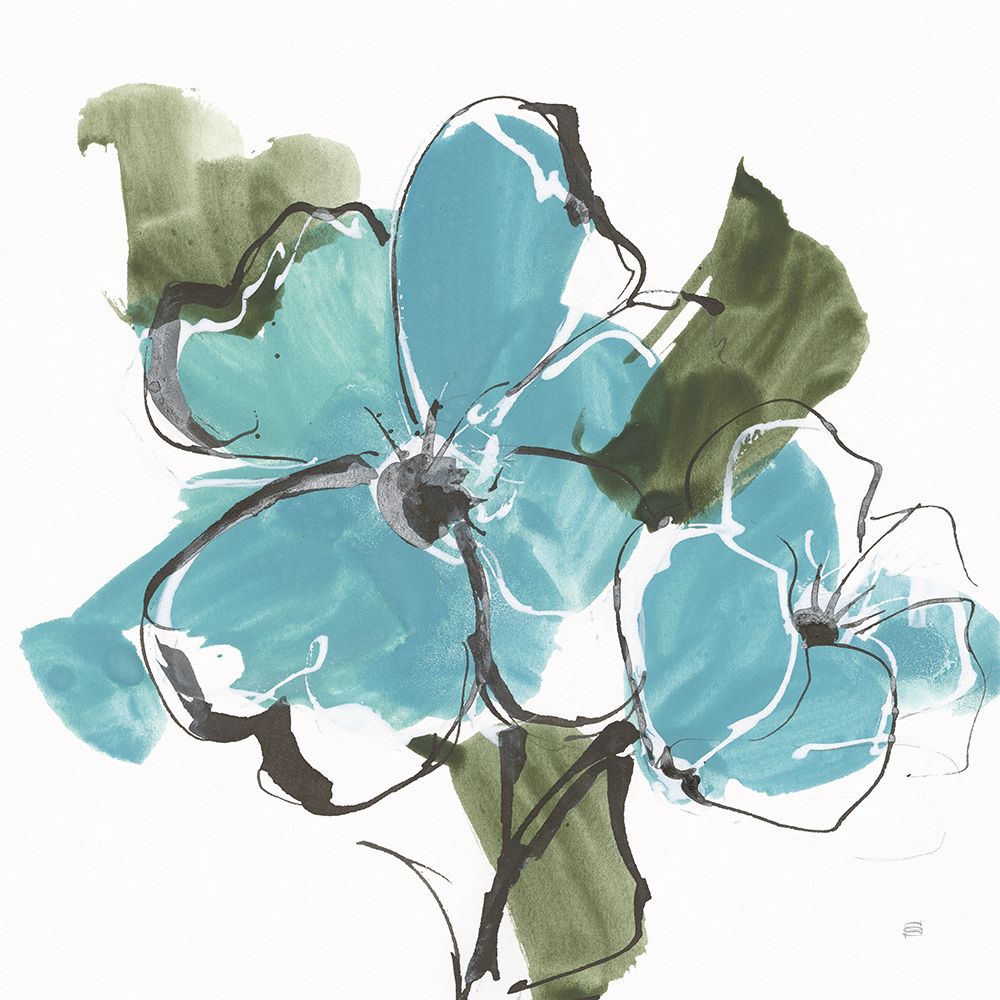 Teal Blooms II art print by Chris Paschke for $57.95 CAD