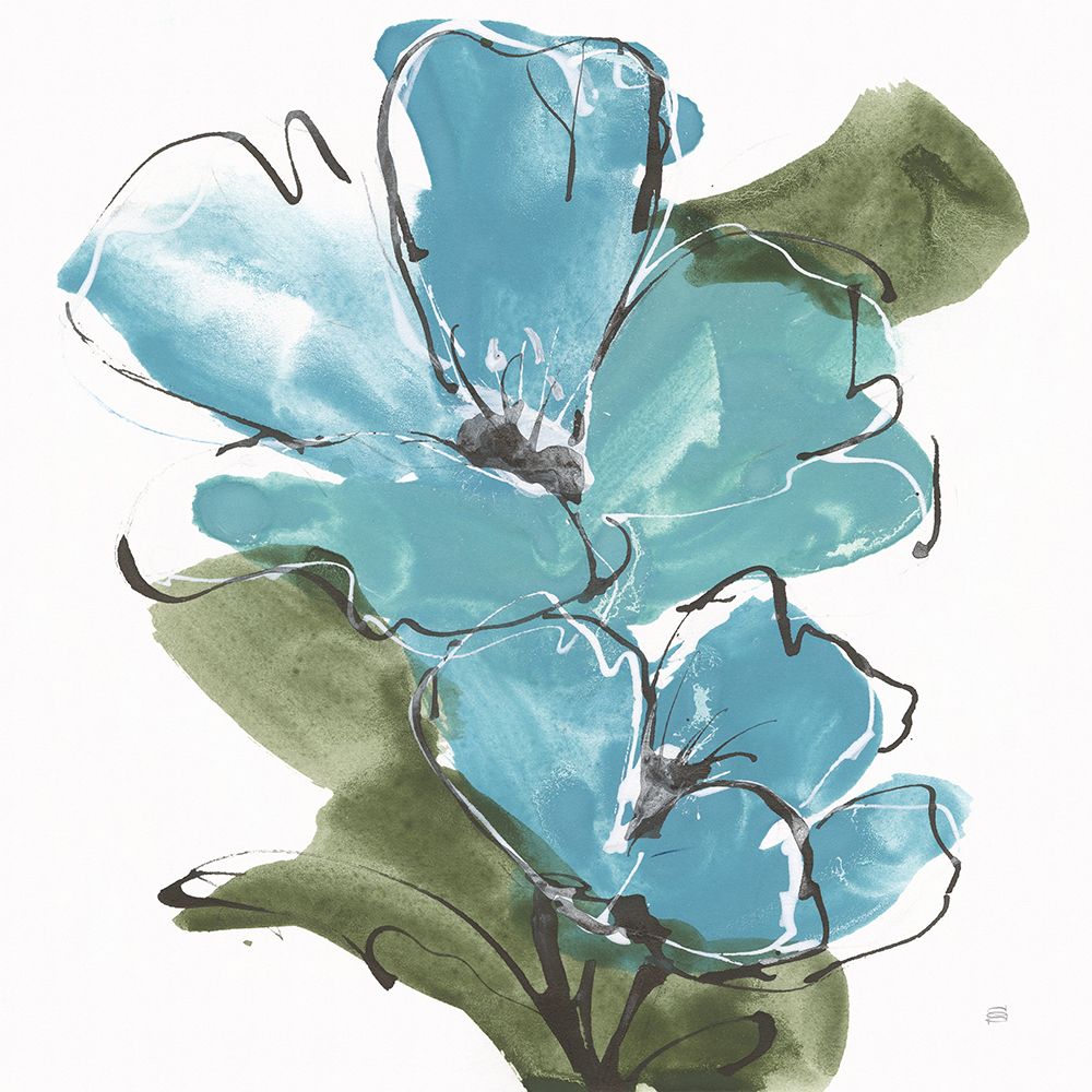 Teal Blooms III art print by Chris Paschke for $57.95 CAD
