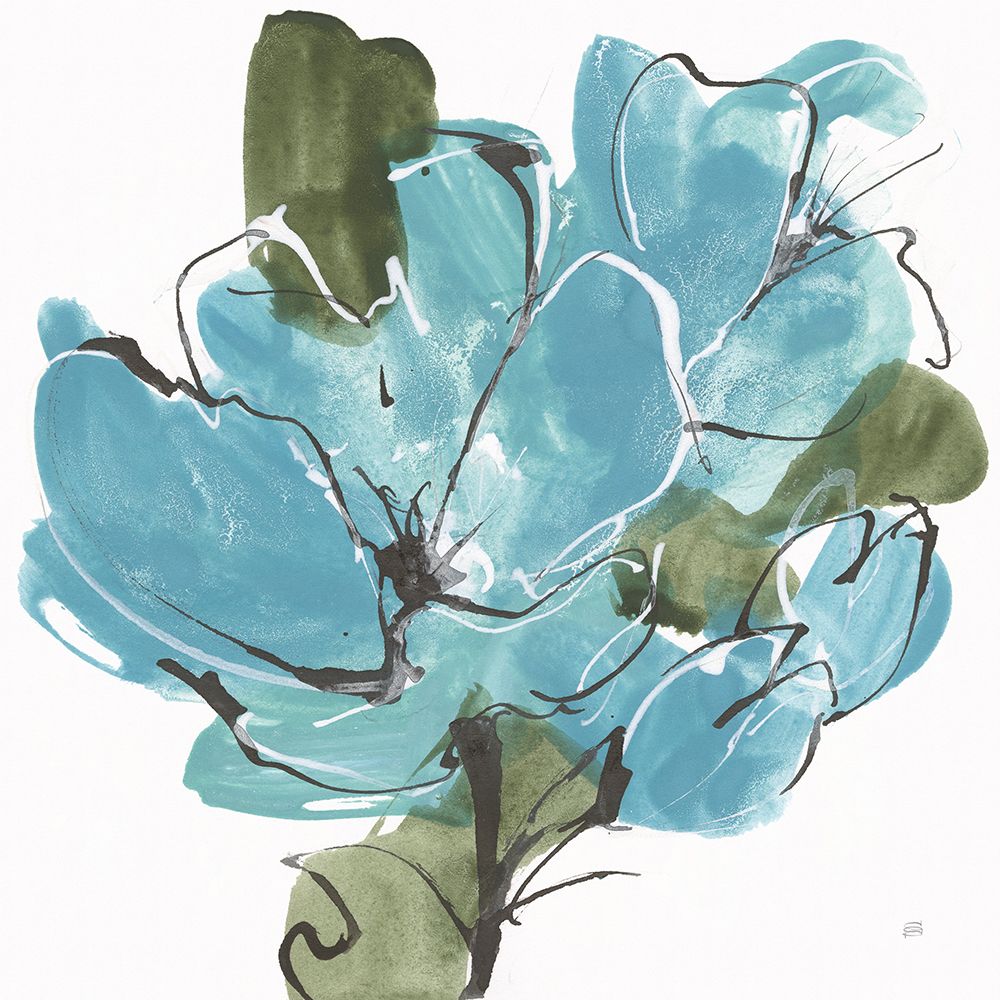 Teal Blooms IV art print by Chris Paschke for $57.95 CAD