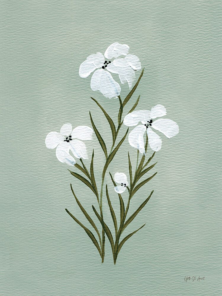 Pretty Little Flower I Silt Green art print by Yvette St. Amant for $57.95 CAD
