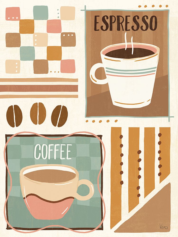 Cafe Patchwork I art print by Veronique Charron for $57.95 CAD