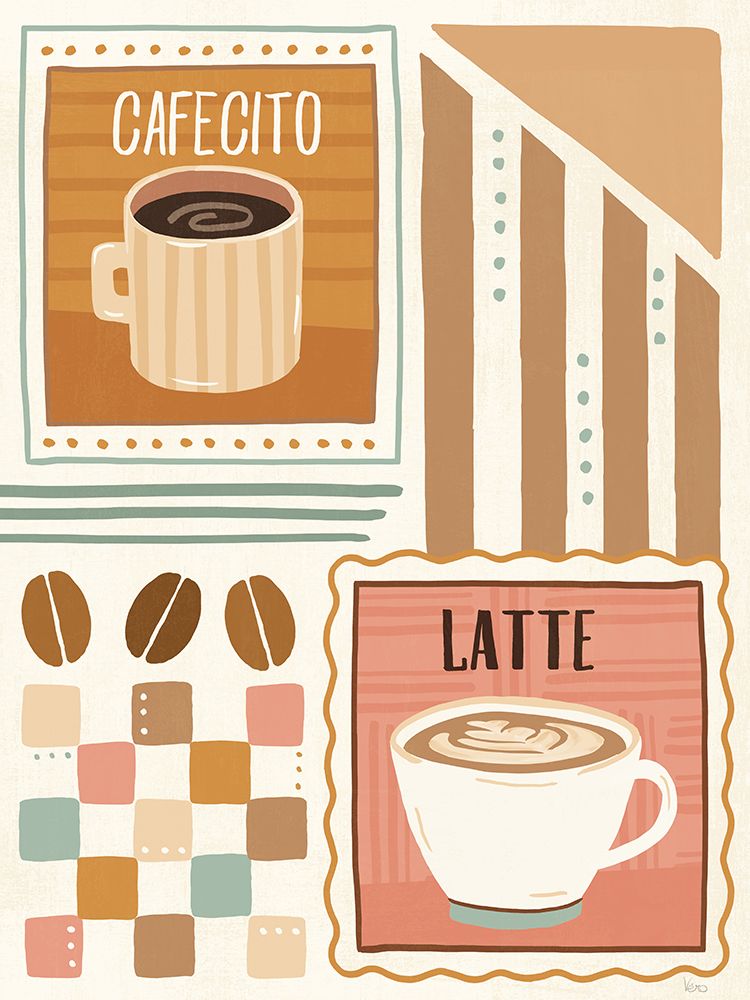Cafe Patchwork II art print by Veronique Charron for $57.95 CAD