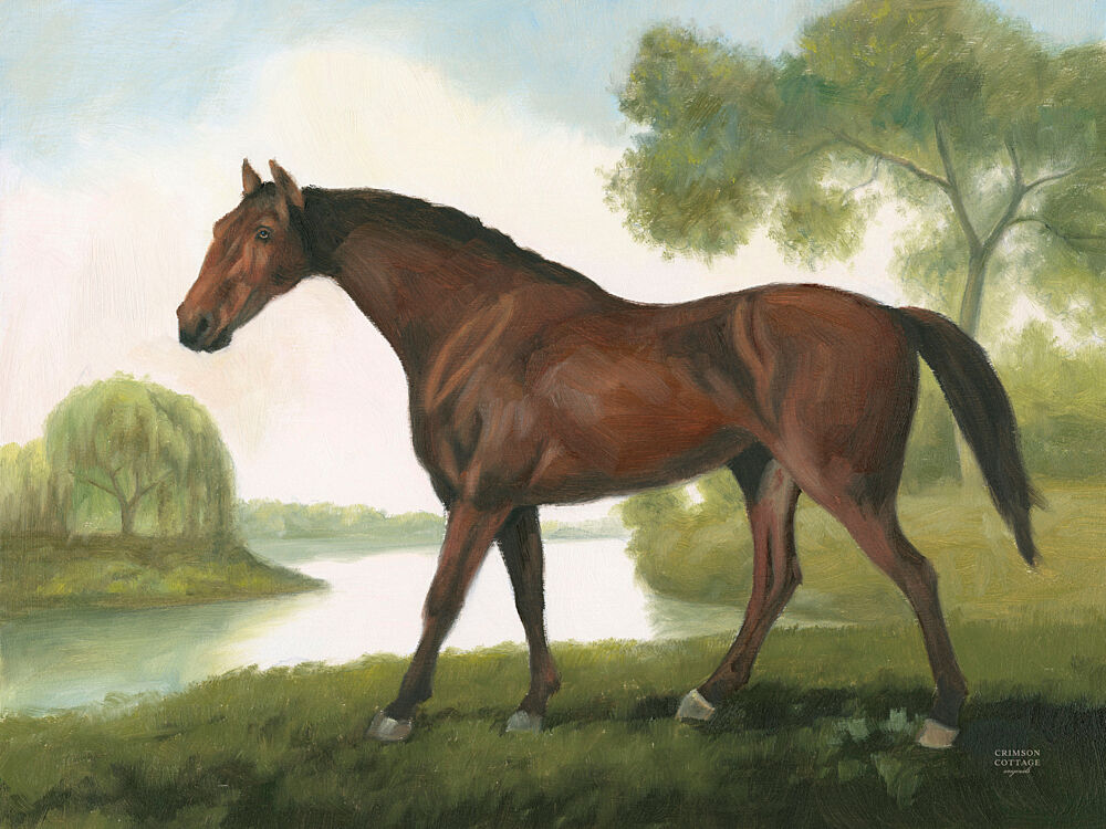Vintage Horse Portrait II art print by Crimson Cottage for $57.95 CAD