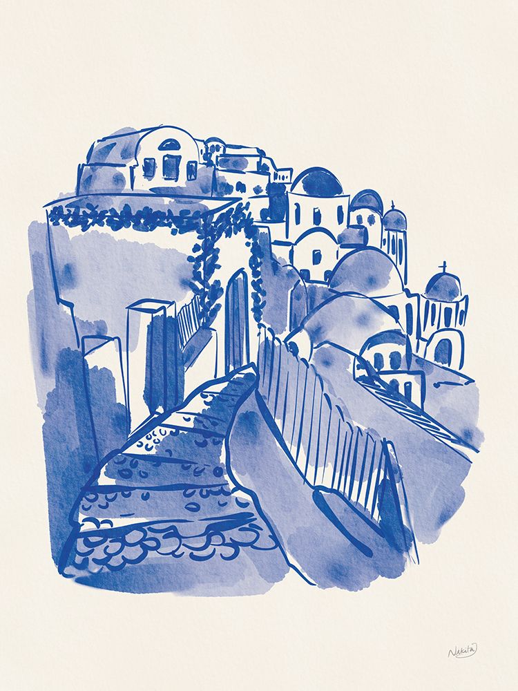 Santorini I art print by Nikita Jariwala for $57.95 CAD