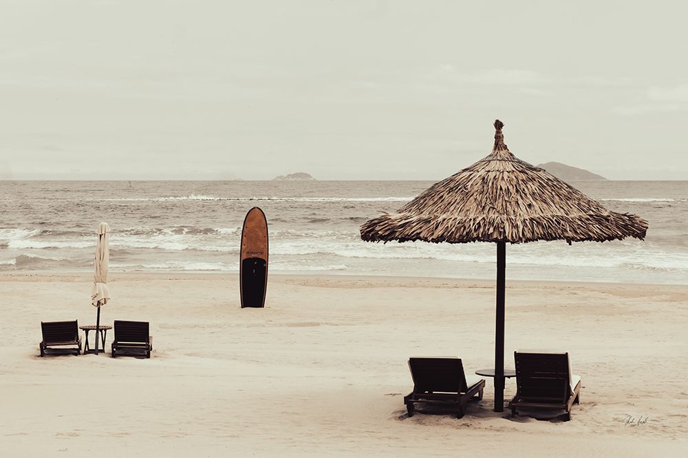 Beach Chairs II art print by Deborah Revell for $57.95 CAD