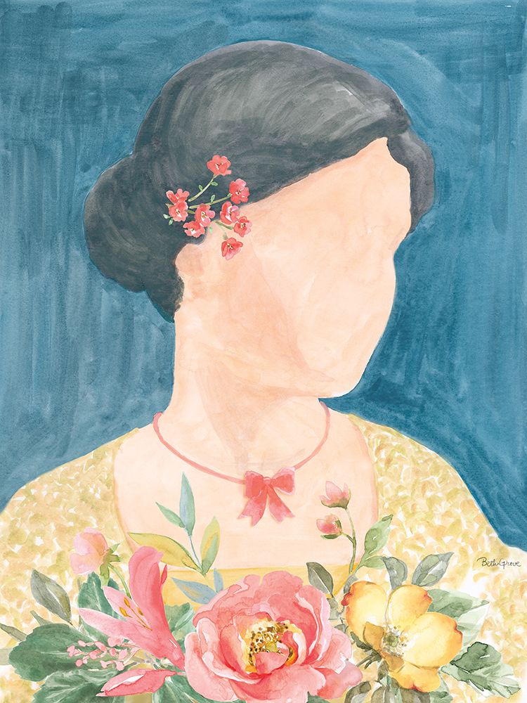 Woman with Flowers I art print by Beth Grove for $57.95 CAD