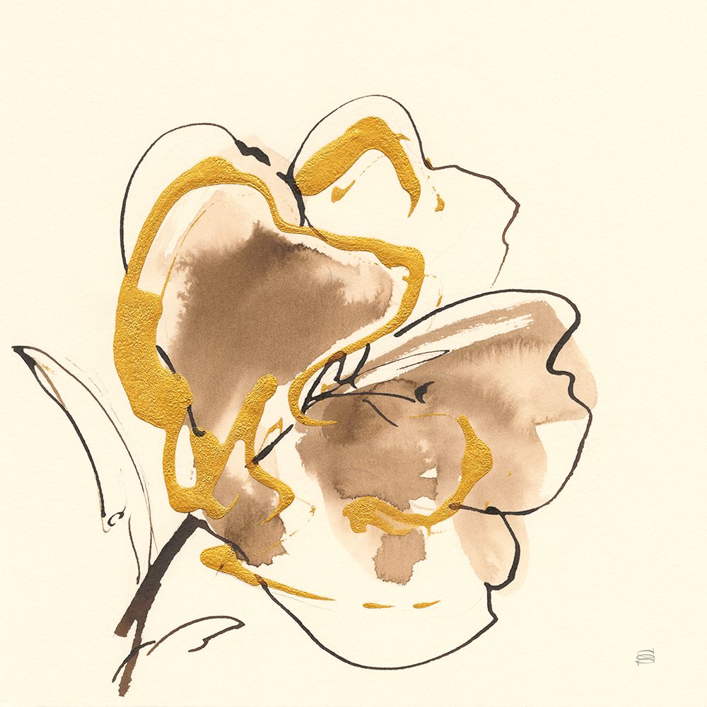 Gold Floral Essence III art print by Chris Paschke for $57.95 CAD