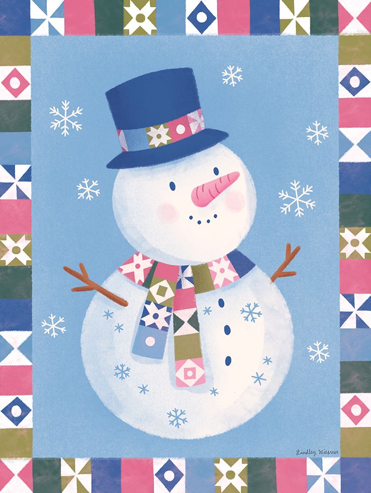 Snowberry Snowman art print by Lindley Wiesner for $57.95 CAD