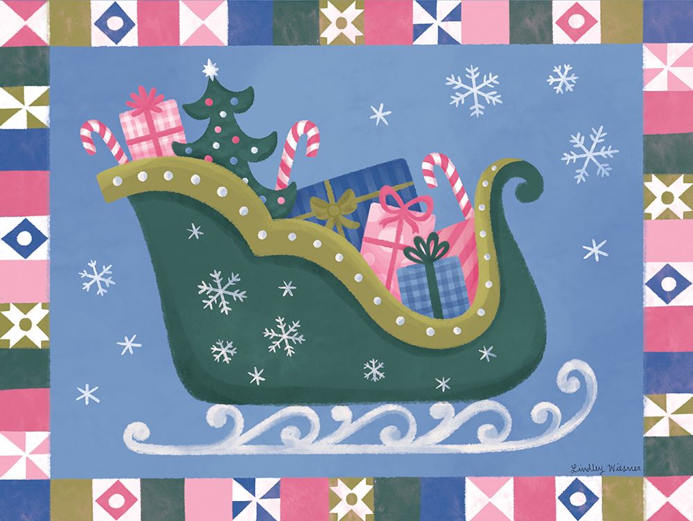 Snowberry Sleigh art print by Lindley Wiesner for $57.95 CAD