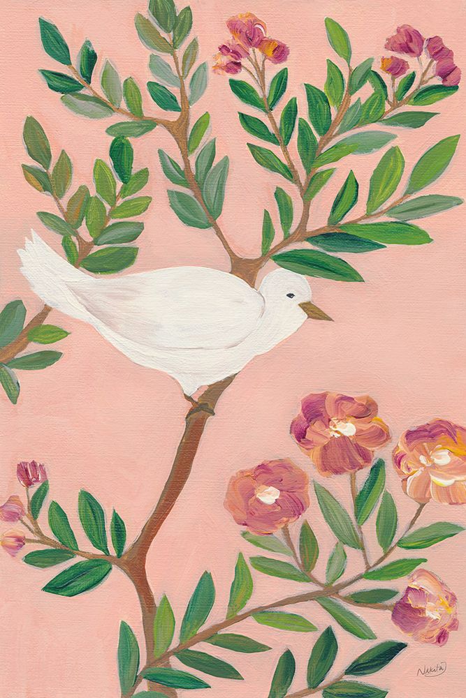 Perch Among Blossoms l art print by Nikita Jariwala for $57.95 CAD