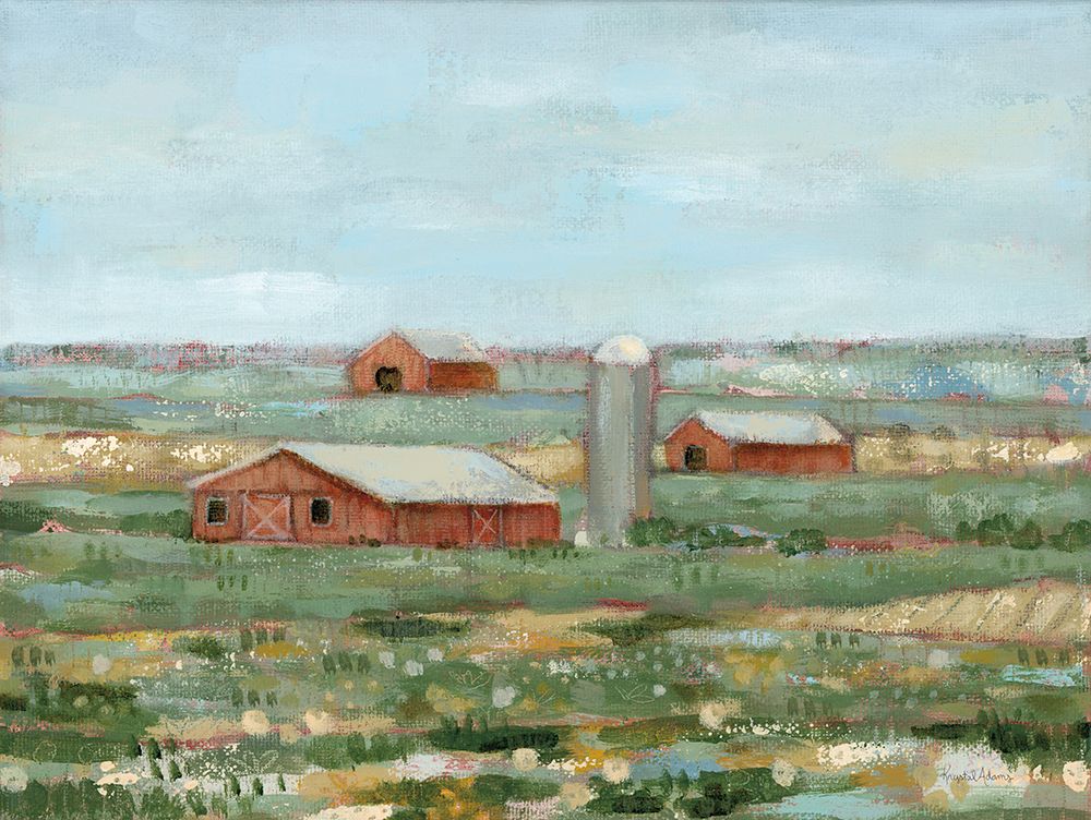 Red Barn Farm art print by Krystal Adams for $57.95 CAD