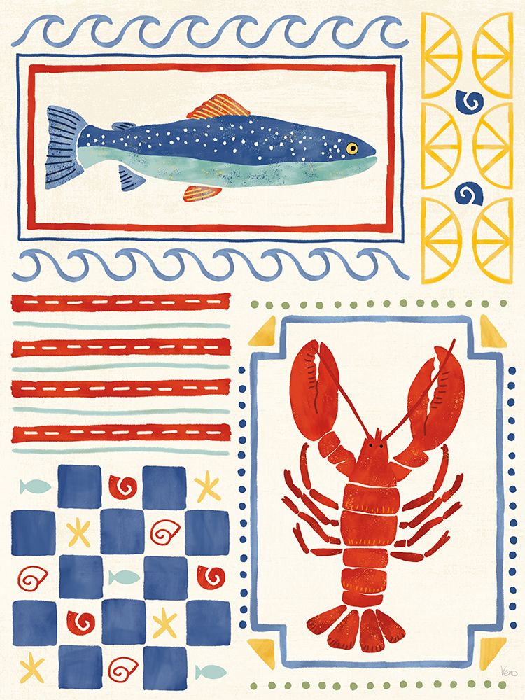 Shellfish Social I art print by Veronique Charron for $57.95 CAD