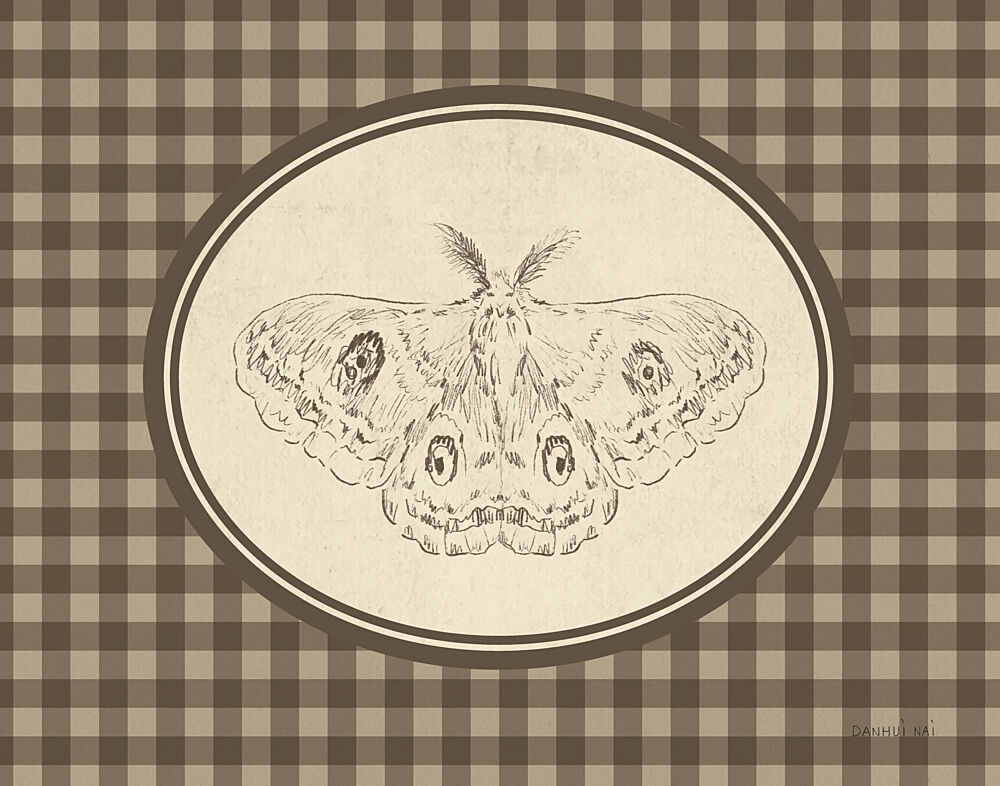 Woodland Moth Gingham art print by Danhui Nai for $57.95 CAD