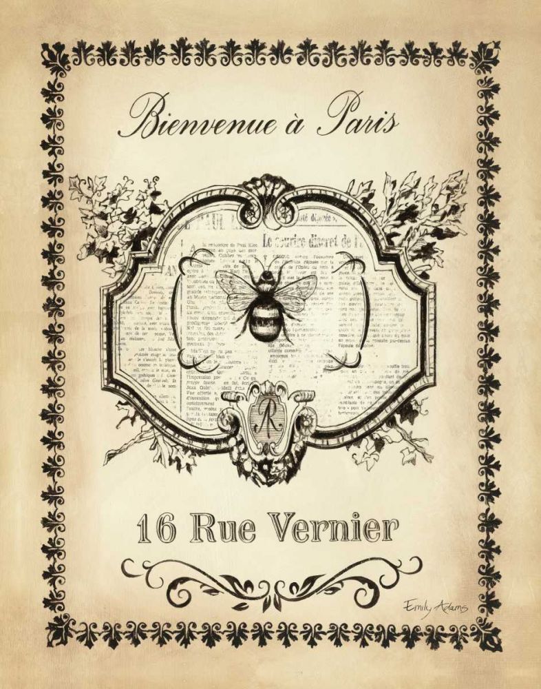 Paris Bees I art print by Emily Adams for $57.95 CAD