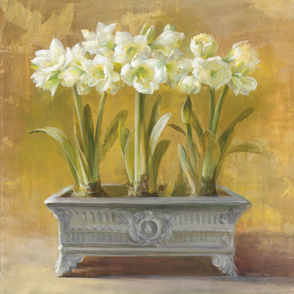 Decorative White Amaryllis art print by Danhui Nai for $57.95 CAD