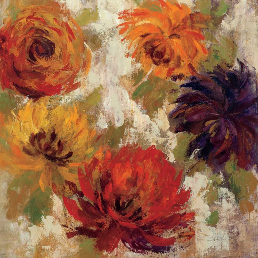 Fiery Dahlias II art print by Silvia Vassileva for $57.95 CAD
