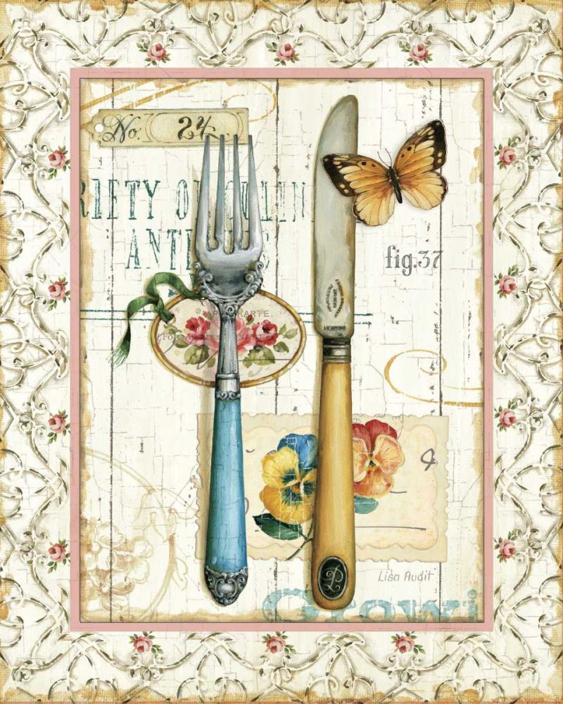 Rose Garden Utensils I art print by Lisa Audit for $57.95 CAD