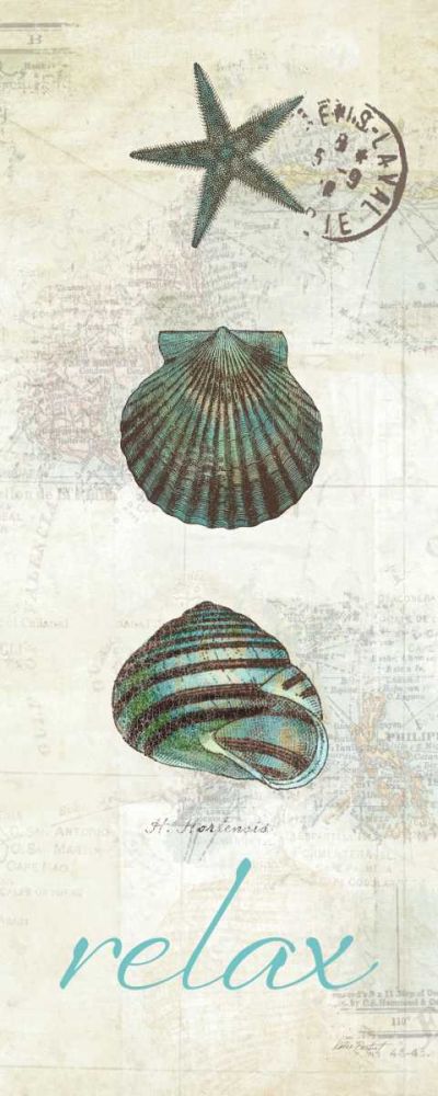 Touch of Blue Shells I art print by Katie Pertiet for $57.95 CAD