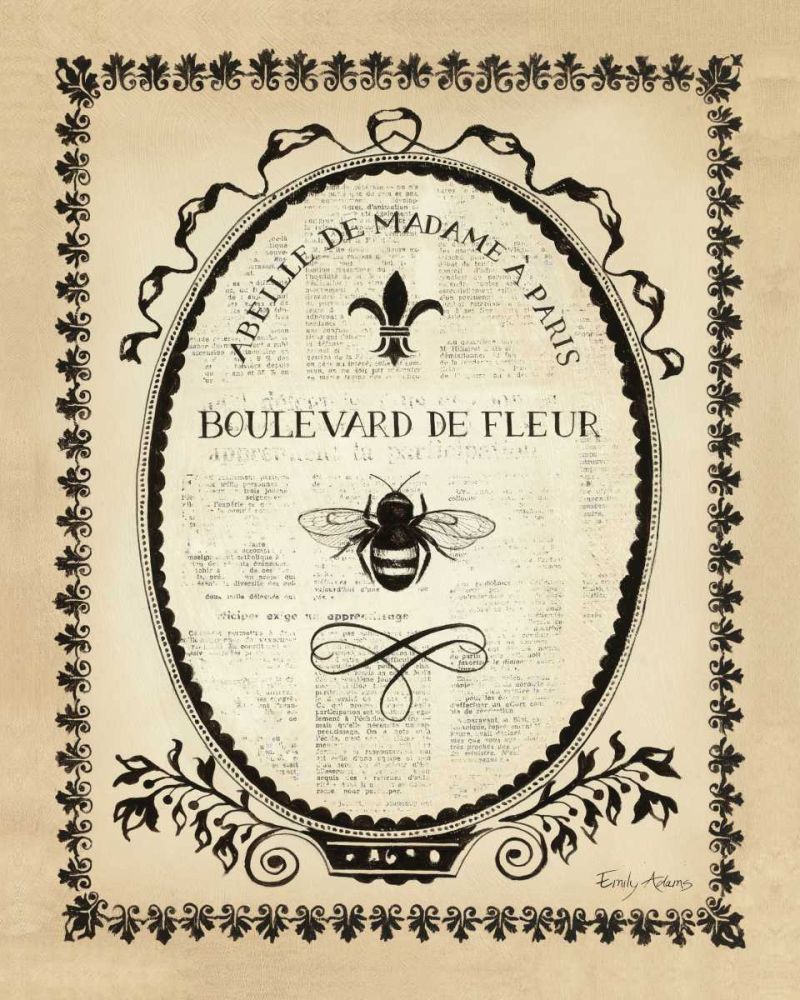 Paris Bees II art print by Emily Adams for $57.95 CAD