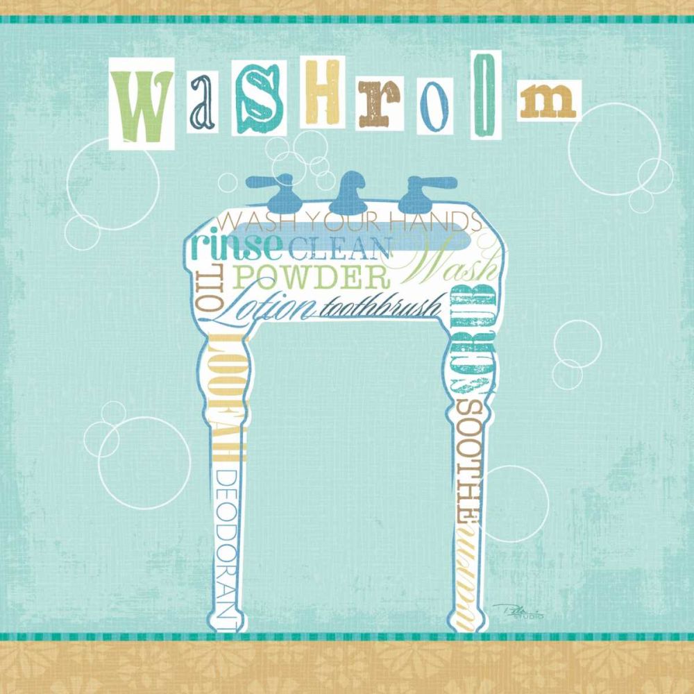 Bathroom Words Sink II art print by Pela Studio for $57.95 CAD