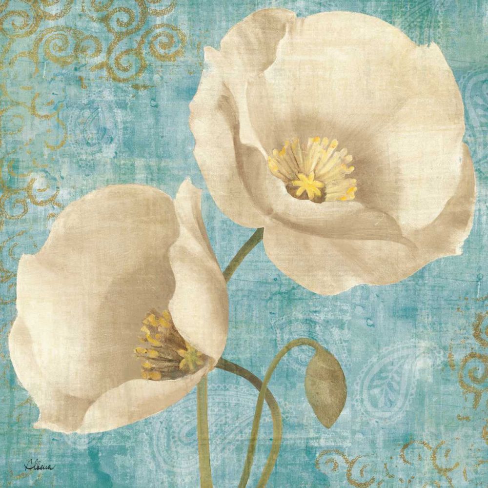 Rich Poppies on Paisley art print by Albena Hristova for $57.95 CAD