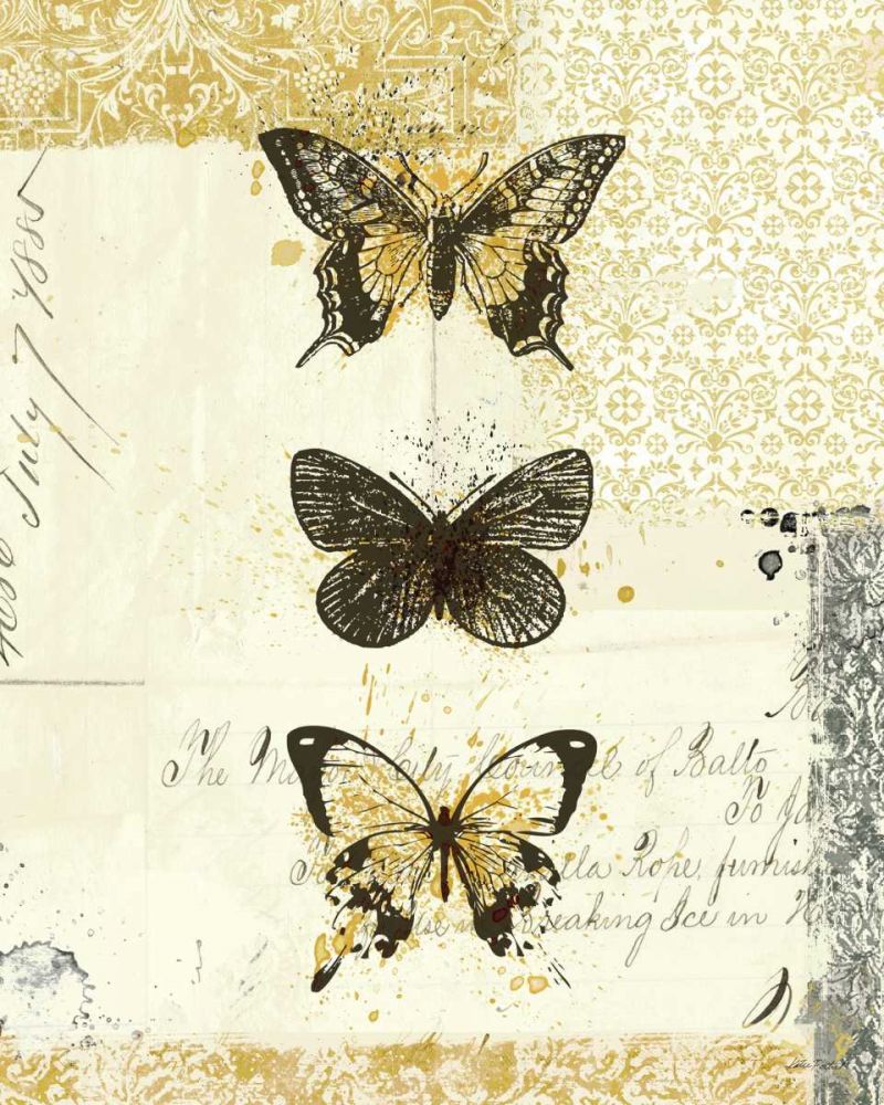 Golden Bees n Butterflies No 2 art print by Katie Pertiet for $57.95 CAD