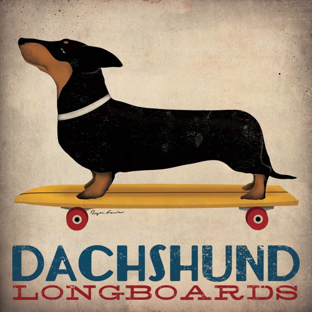 Dachshund Longboards art print by Ryan Fowler for $57.95 CAD