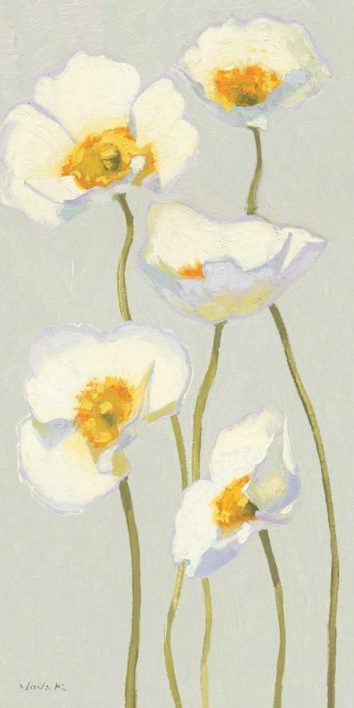 White on White Poppies Panel II art print by Shirley Novak for $57.95 CAD