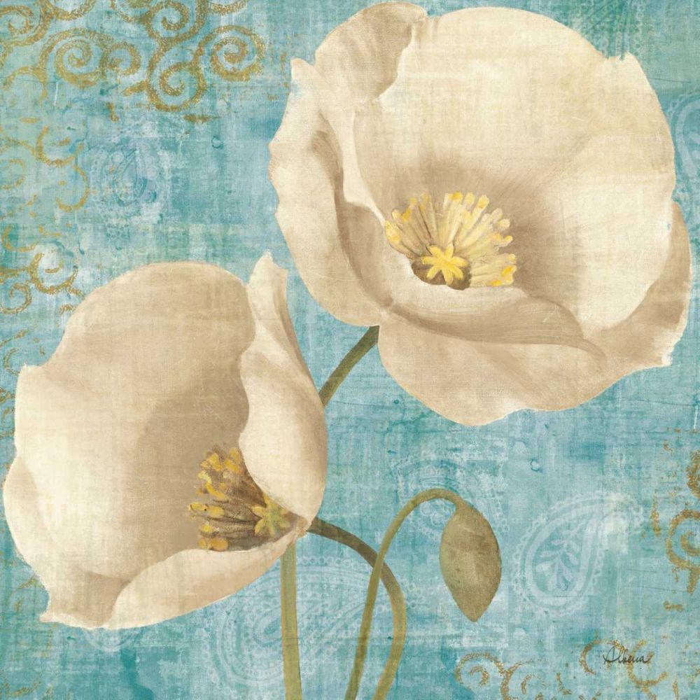 Rich Poppies on Paisley art print by Albena Hristova for $57.95 CAD