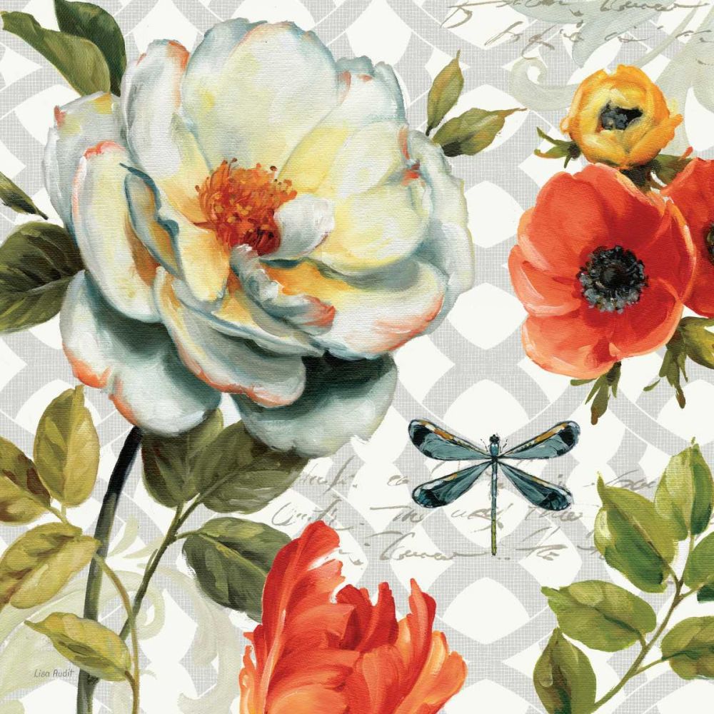 Floral Story II on Grey art print by Lisa Audit for $57.95 CAD