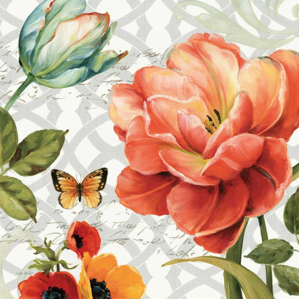 Floral Story III on Grey art print by Lisa Audit for $57.95 CAD