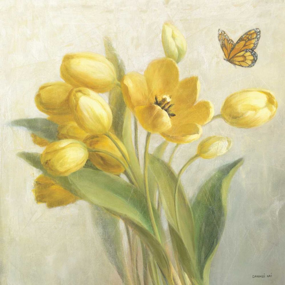 Yellow French Tulips art print by Danhui Nai for $57.95 CAD