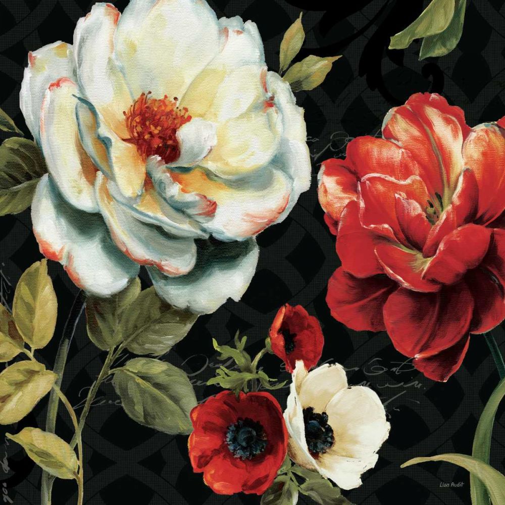 Floral Story IV on Black art print by Lisa Audit for $57.95 CAD