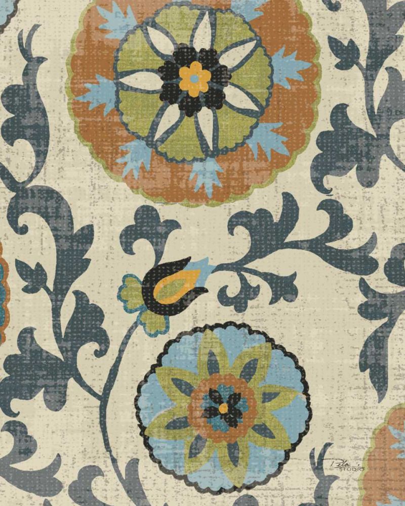 Persian Patchwork Blue Brown Tile II art print by Pela Studio for $57.95 CAD