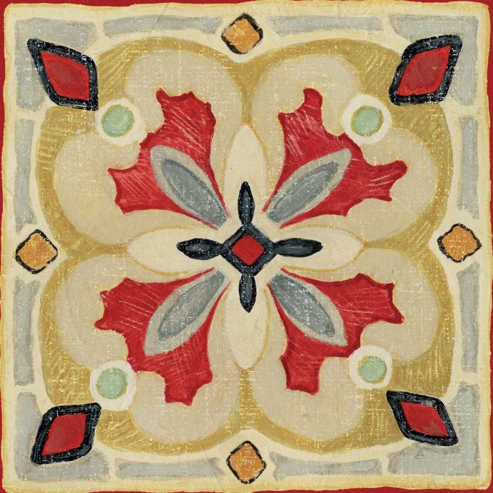 Bohemian Rooster Tile Square III art print by Daphne Brissonnet for $57.95 CAD