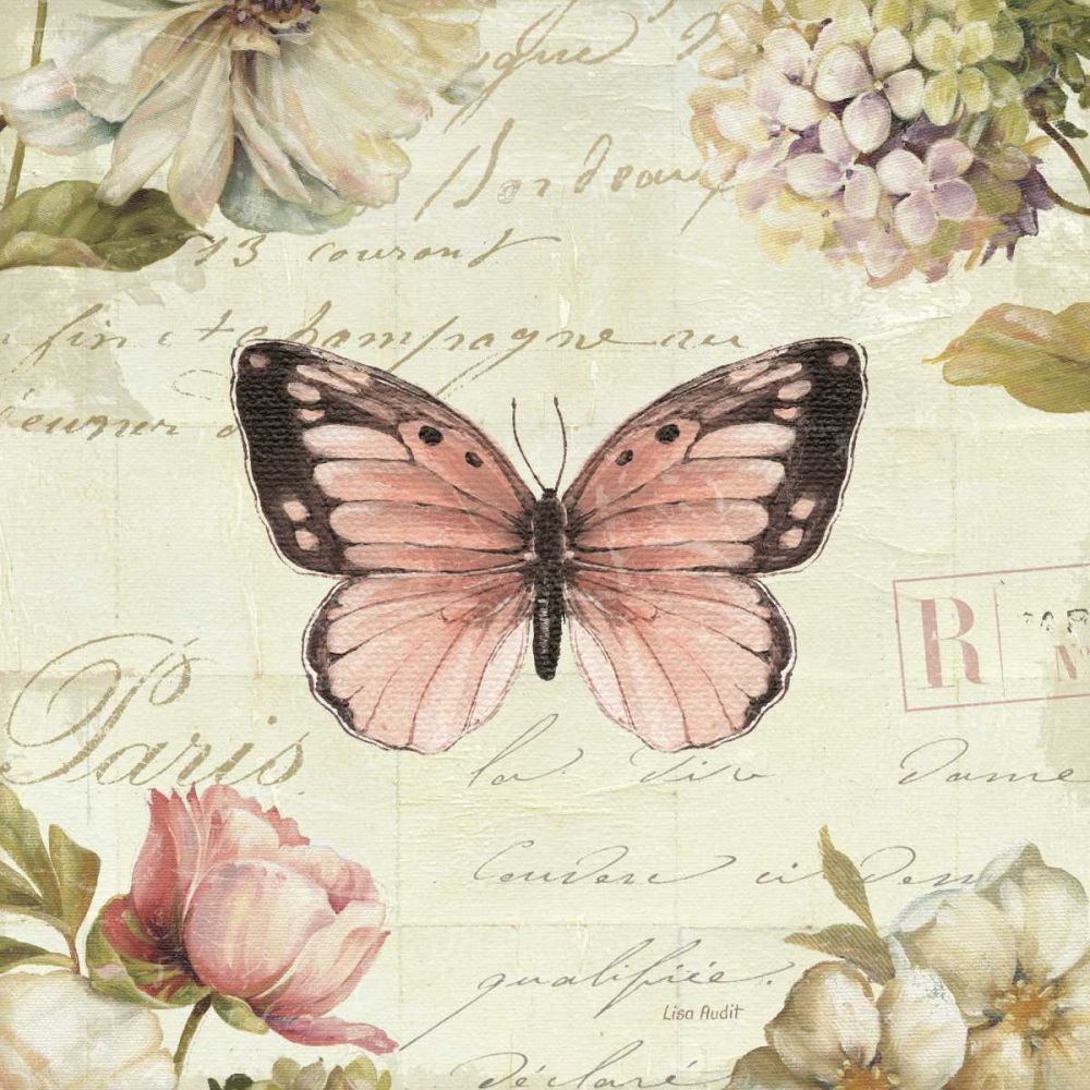 Marche de Fleurs Butterfly I art print by Lisa Audit for $57.95 CAD