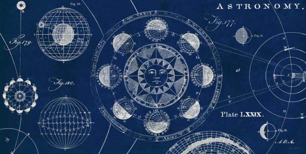 Blueprint Astronomy art print by Sue Schlabach for $57.95 CAD